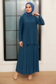 Outwear - فستان بدلة حجاب أزرق نيلي 100340773 - Turkey