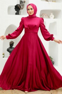 Wedding & Evening - Robe de soirée hijab rouge 100339781 - Turkey