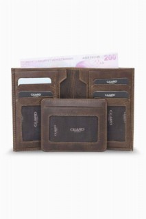 Wallet - Portefeuille pour homme en cuir marron antique avec porte-cartes caché 100346167 - Turkey