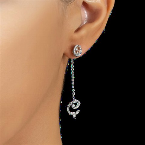 Earrings - November Birth Stone Cabochon Cut Silver Earrings 100350181 - Turkey