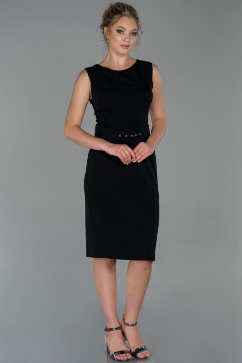 Woman - Evening Dress Sleeveless Belted Midi Invitation Dress 100297341 - Turkey