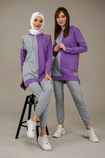 Woman Clothing - Zweifarbiges Trainingsanzug-Set für Damen 100325933 - Turkey