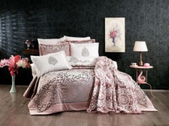 Bed Covers - Dowry Land Elenor Ensemble de couvre-lit 4 pièces Beige Noir 100332012 - Turkey