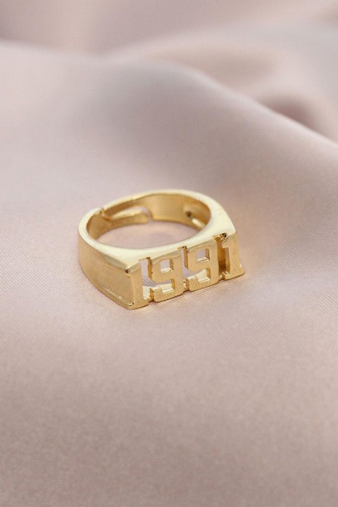 jewelry - Gold Metal 1991 Adjustable Date Ring 100319377 - Turkey