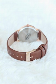 Brown Leather Band Rose Case Women's Watch 100318854