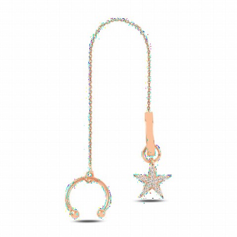 Jewelry & Watches - Stone Star Model Silver Cartilage Earrings 100347180 - Turkey