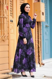 Clothes - Black Hijab Dress 100336469 - Turkey