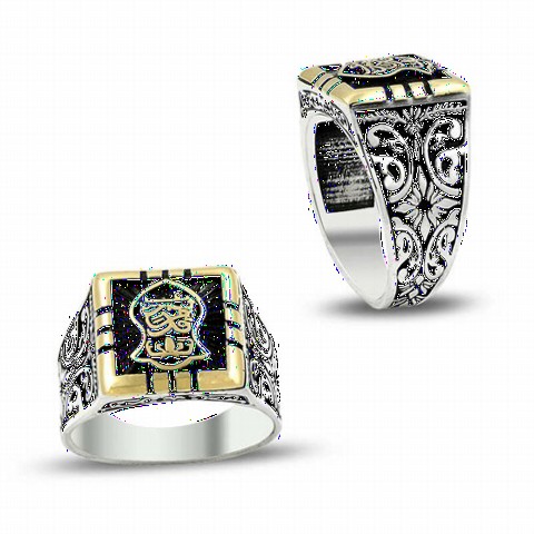 Silver Rings 925 - خاتم رجالي من الفضة الإسترليني بتصميم مربع من Nal-ı erif 100348964 - Turkey