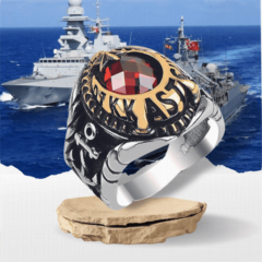 Ay Yıldız Naval Forces Command Petty Officer Silver Ring Red 100348082