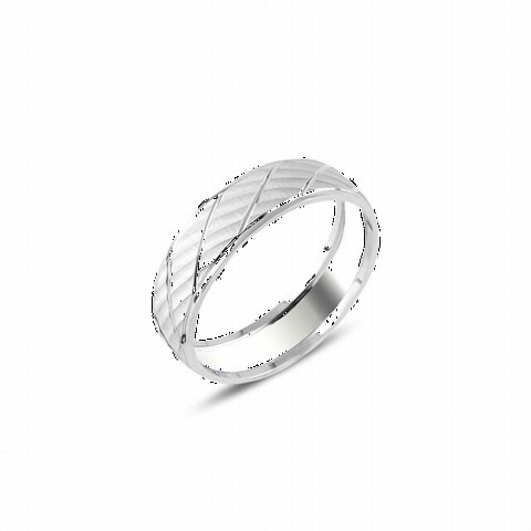 Silver Plain Motif Wedding Ring 100347192