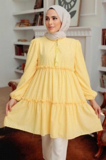 Tunic - Yellow Hijab Tunic 100341206 - Turkey