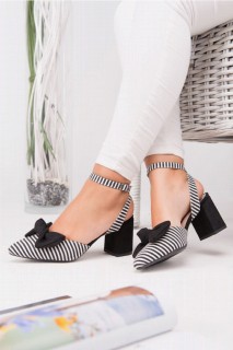 Gwen Black Bow Heeled Shoes 100342790