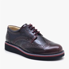 Sport - Chaussures Hidra Claret en cuir verni rouge pour garçons 100278516 - Turkey
