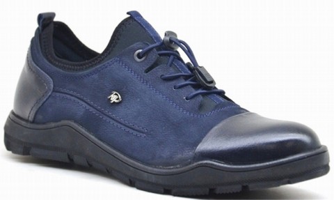 Sneakers & Sports - COMFOREVO SHOES - NAVY BLUE - MEN'S SHOES,Leather Shoes 100325202 - Turkey
