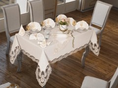 Kitchen-Tableware - Magnificence Table Cloth 26 Pieces Cream 100260106 - Turkey