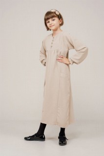 Daily Dress - فستان بناتي صغير مزين بأزرار وجيب 100352520 - Turkey