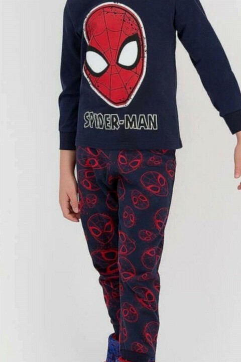 Boy Licensed Spider-Man Printed Navy Blue Tracksuit Suit 100326929