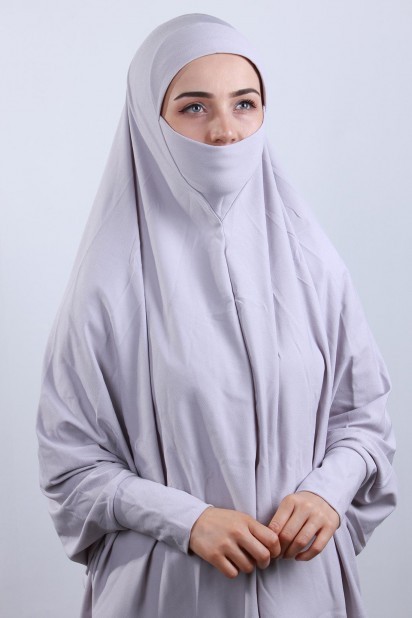 All occasions - 5XL Veiled Hijab Gray 100285099 - Turkey