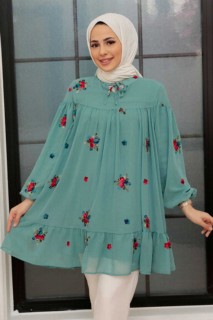 Tunic - Mandelgrüne Hijab-Tunika 100340893 - Turkey