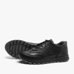 Black Genuine Leather Lace up Shoe Boy's for Sports School 100278800