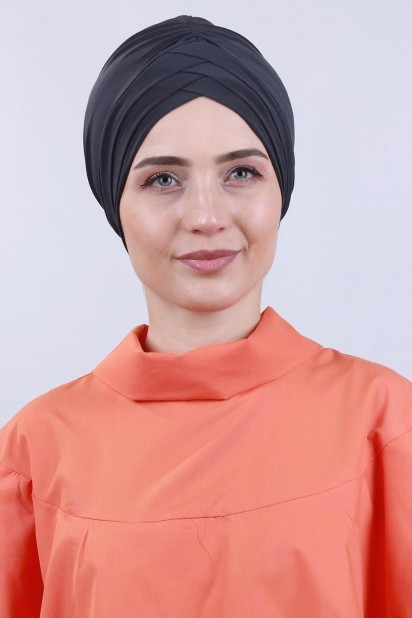 Woman Bonnet & Turban - Bonnet Double Face 3 Rayures Fumé - Turkey