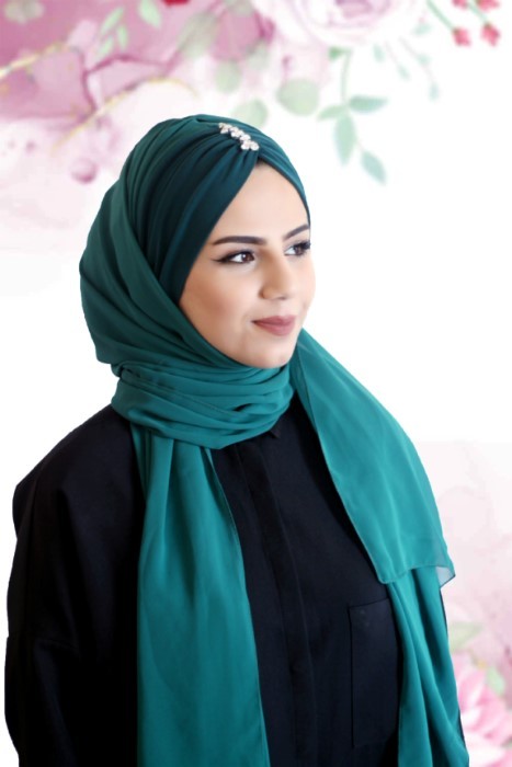 Ready to wear Hijab-Shawl - Teal - Code: 62-07 100294032 - Turkey
