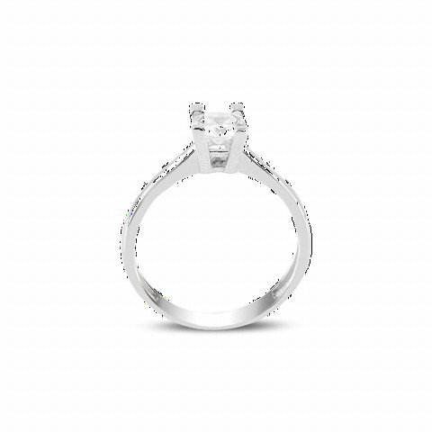 Special Design Solitaire Women's Silver Ring 100347222
