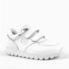 Girls - Genuine Leather Anatomic white Velcro Girls Athletic Shoes 100278830 - Turkey