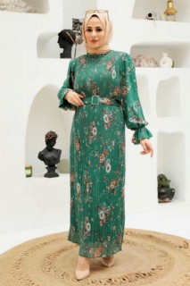 Daily Dress - Green Hijab Dress 100339809 - Turkey