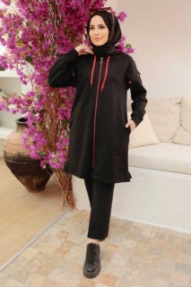 Coat - Black Hijab Coat 100339104 - Turkey