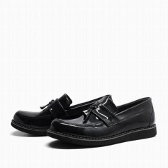 Classic Black Patent Leather Loafer Small Size Men's Shoes 100278794