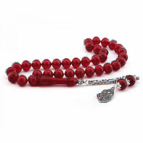 Rosary - مسبحة كهرمان حمراء مقطعة من ستارلينج 100349460 - Turkey