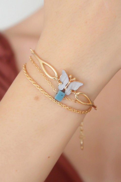 Jewelry & Watches - Gold Color Butterfly Figure Women Bracelet 100328005 - Turkey