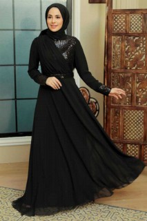 Black Hijab Evening Dress 100341645