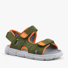 Sandals & Slippers - صندل أطفال جلد طبيعي كاكي برتقالي 100352450 - Turkey