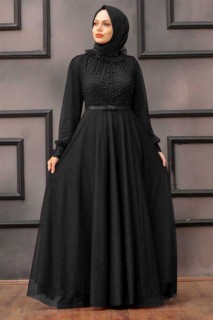 Evening & Party Dresses - Black Hijab Evening Dress 100337625 - Turkey