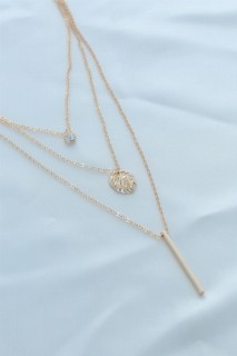 Necklaces - Gold Color Lion Figure Extension Detail Multiple Women's Necklace 100327915 - Turkey