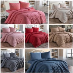 Home Product - Dowry Land Brush 3 Pieces Double Duvet Cover Set 100331804 - Turkey