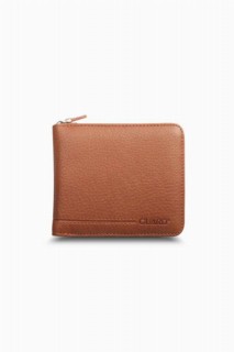 Wallet - Retro Zippered Leather Plate Wallet 100345179 - Turkey