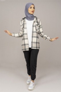 Outwear - Women's Hooded Checkered Double Suit 100325620 - Turkey