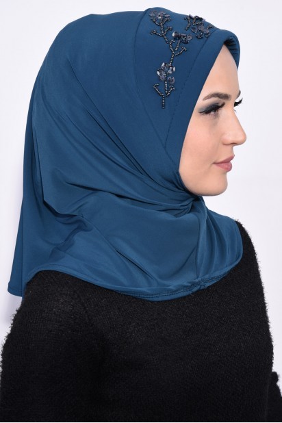 Practical Sequin Hijab Petrol Blue 100285512