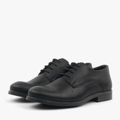 Black Matte Lace-up Oxford Kids School Shoes 100352409