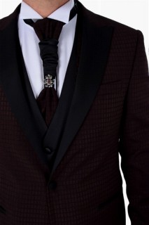 Men's Dark Claret Red Newyork Suit Vest 100350485