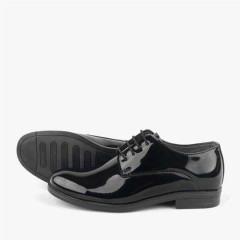Black Rougan Laced Oxford School Shoes For Kids 100352374