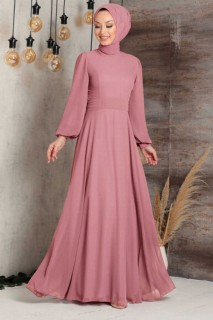 Evening & Party Dresses - فستان سهرة حجاب وردي مغبر 100338489 - Turkey