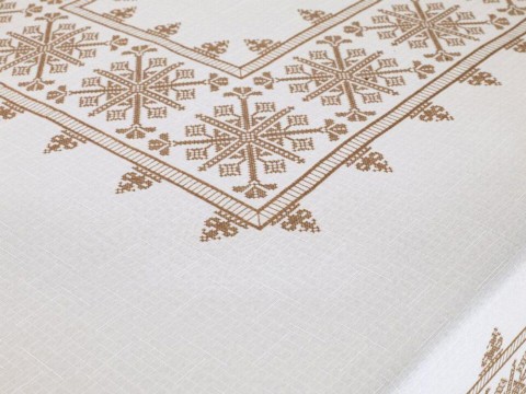 Cross-stitch Printed Sultan Table Cloth Gold 160x300 Cm 100259912