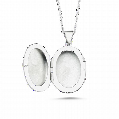 jewelry - Oval Silver Locket Necklace 100349935 - Turkey