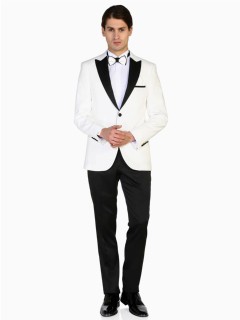 Outdoor - Men's Cream Vienna Slim Fit Groom Suit 100350452 - Turkey