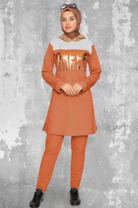 Lingerie & Pajamas - Women's Print Detailed Hoodie Tracksuit Set 100325589 - Turkey