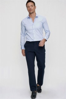 Men Clothing - Men's Marine Glasgow Dynamic Fit Casual Side Pocket Cotton Linen Trousers 100351264 - Turkey